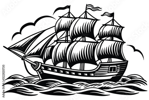 boat silhouettes with white background