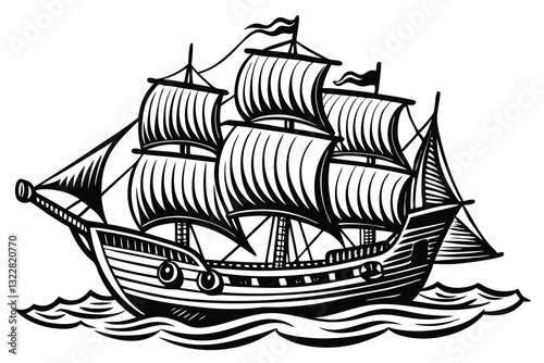 boat silhouettes with white background