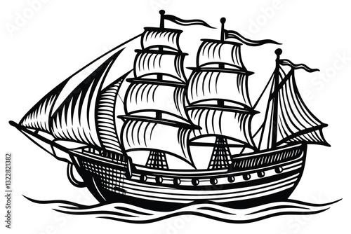 ship hand drawn Vector