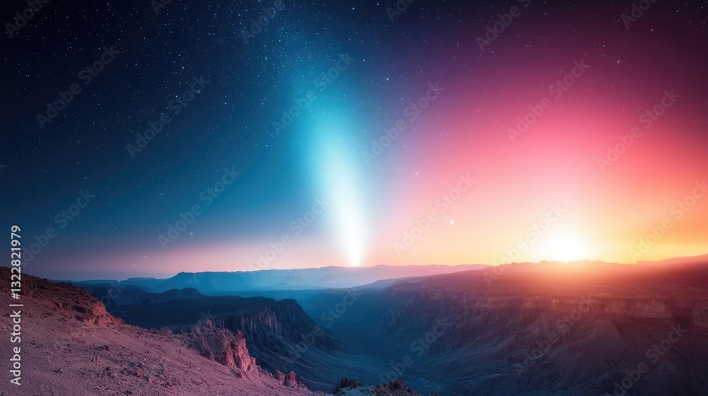 Dark sky concept. Breathtaking view of mountains at twilight with vibrant colors illuminating the sky. Dark sky concept. Breathtaking view of mountains at twilight with vibrant colors illuminating the sky.