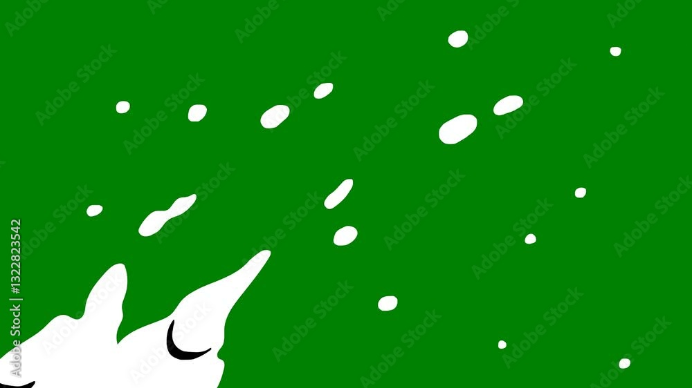 An animated effect of liquid motion, with a green screen background, ideal for fluid animation or splashing liquid projects.