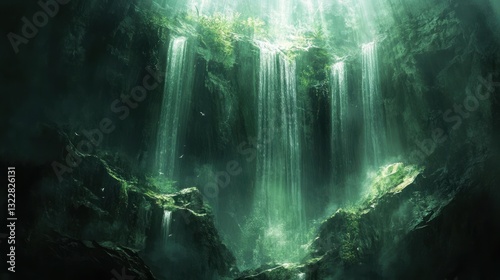 Enchanted Waterfall Cave: A Mystical Green Oasis