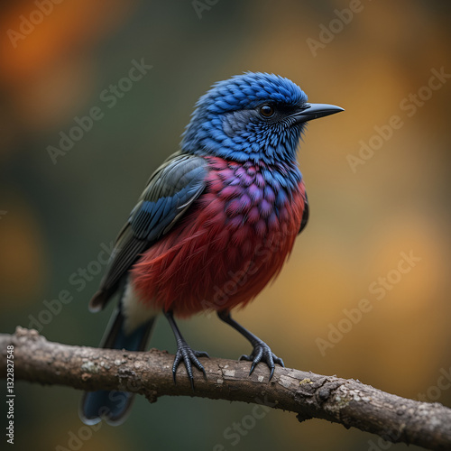 Selective focus shot of tui (prosthemadera novaeseelandiae) photo
