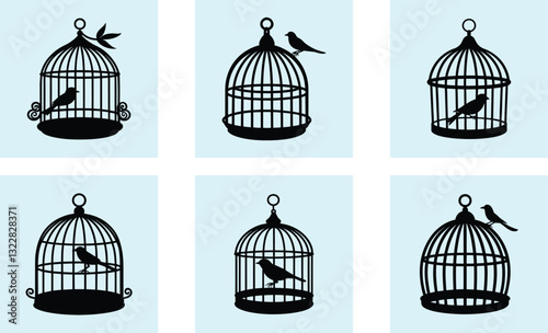 Bird Cage Silhouette vector