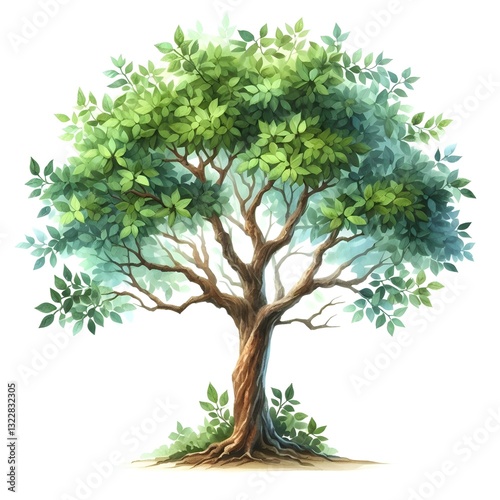 green tree on white