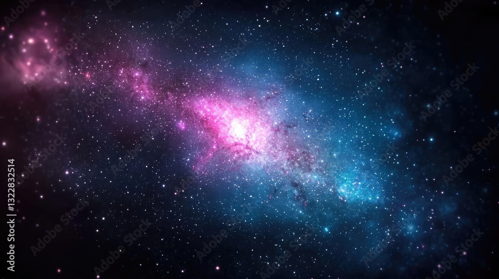 Naklejka premium Dark sky concept. A stunning nebula in space showcasing vibrant colors and beautiful cosmic patterns.