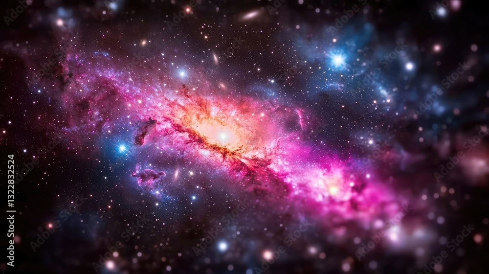Dark sky concept. A vibrant cosmic scene showcasing stars and colorful nebulae in deep space. Dark sky concept. A vibrant cosmic scene showcasing stars and colorful nebulae in deep space.