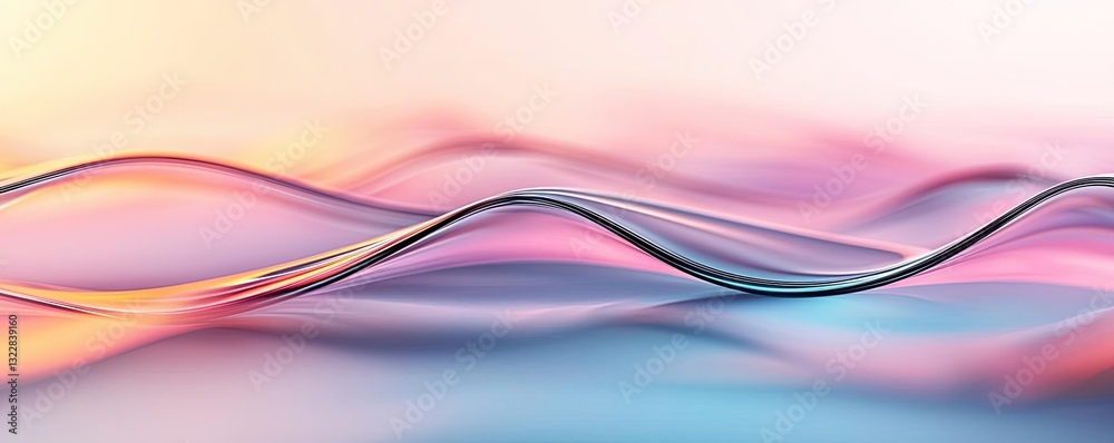 Obraz premium Geometric shapes illustration abstract background idea. Abstract wave pattern in soft pastel colors blending harmoniously.