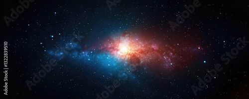 Dark sky idea. Stunning cosmic landscape featuring vibrant colors of stars and nebulae in space.