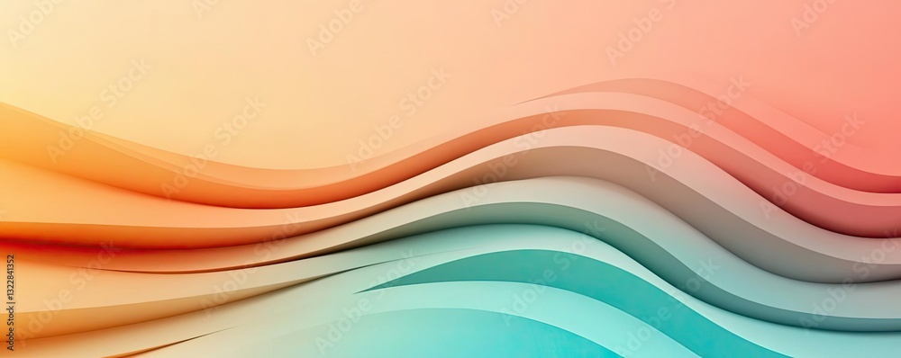 Obraz premium Geometric pattern design abstract background concept. Abstract wave pattern with soft colors creating a serene visual effect.