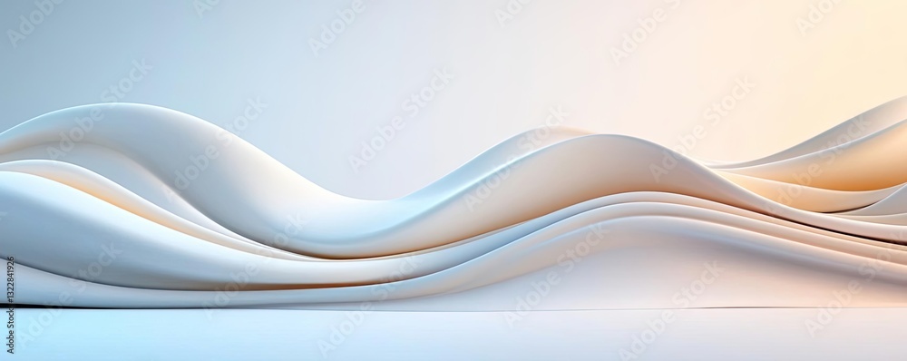 Obraz premium 3D abstract art background idea. Abstract fluid design with soft waves in muted colors, creating a calming effect.