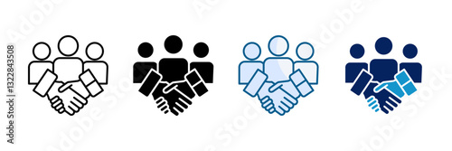 Stakeholder Collaboration Icon Set Multiple Style Collection