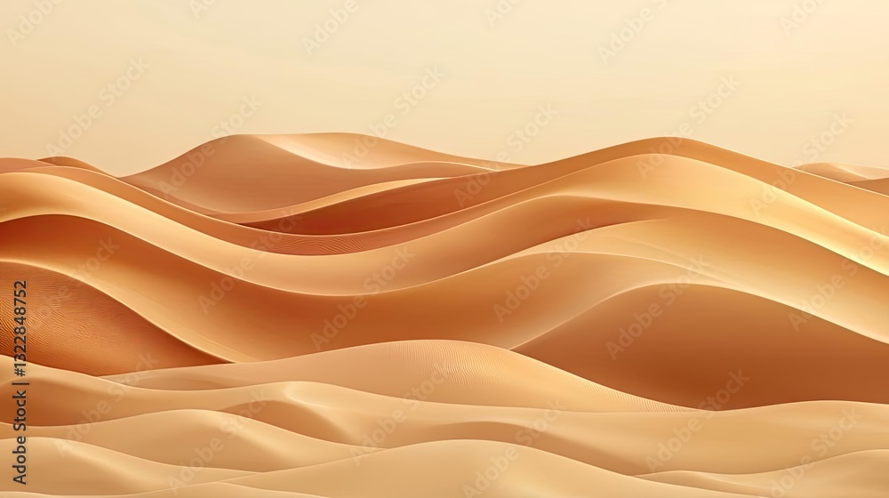 Obraz premium Aerial landscape abstract background concept. Stunning sand dunes with gentle waves, reflecting warm tones of golden brown.