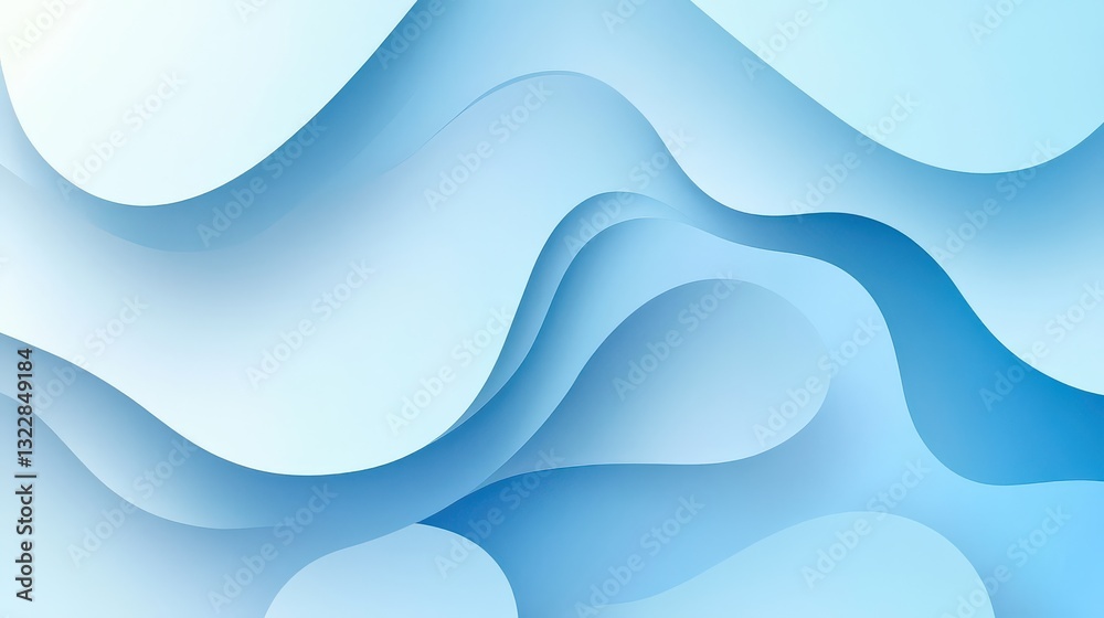 Fototapeta premium Smooth gradient with light blue hues, abstract geometric forms layered in the background, suitable for creative digital projects.