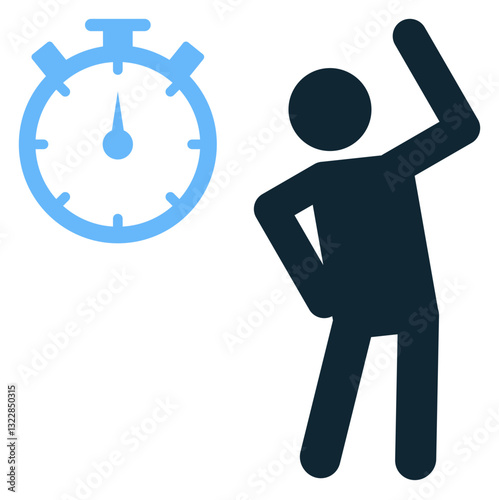 Exercises icon vector symbolizing physical activity, training, and strength. Perfect for gym, fitness, and workout-related designs.