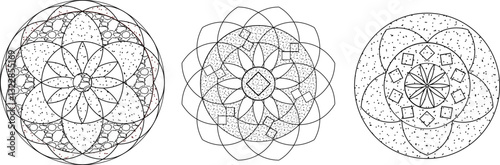 vector illustration sketch design drawing ornament decoration rosette mandala abstract modern