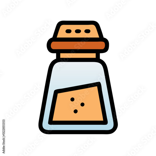 Colorful Salt or Spice Shaker Icon – Kitchen Seasoning Bottle Illustration