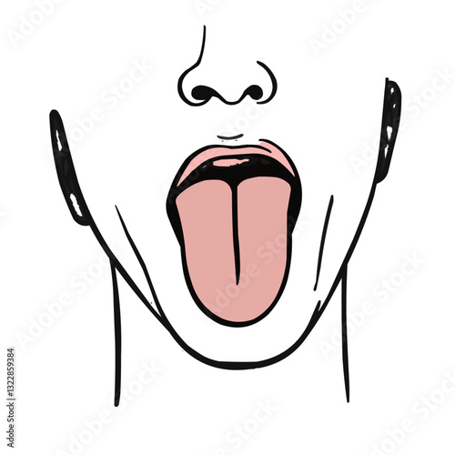 man stuck out tongue, vector illustration