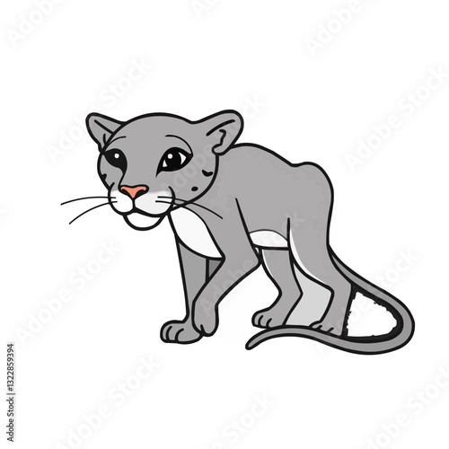 cartoon panther, vector illustration