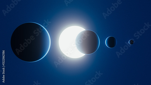 Sun and planets align during celestial event in the cosmos photo