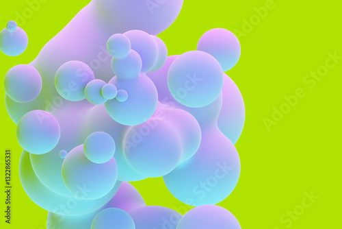 Pastel Gradient Metaball Shapes on Neon Green Background