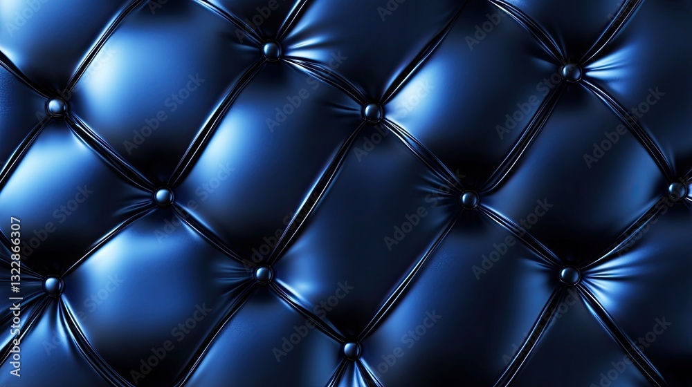 Obraz premium Deep Blue Luxurious Leather Upholstery Texture Background Image