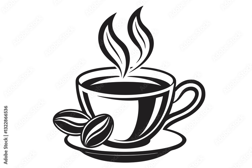 Fototapeta premium Coffee Cup Silhouette