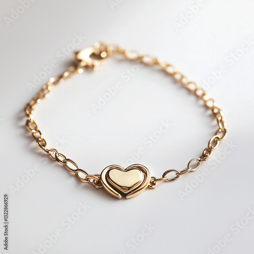 Wallpaper Mural Dainty gold bracelet with elegant heart-shaped design and delicate charm for a romantic accessory Torontodigital.ca
