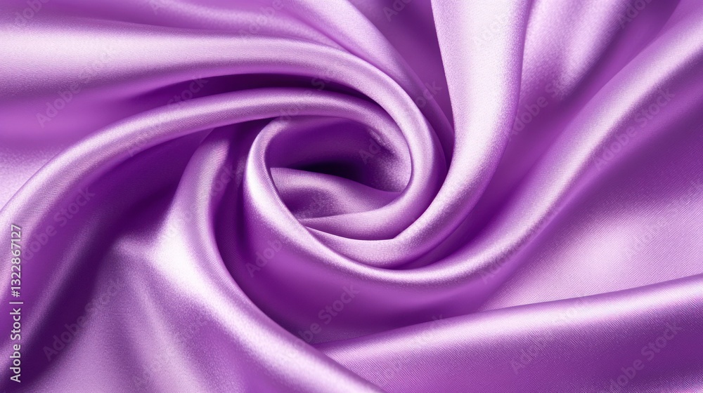 Obraz premium Luxurious purple satin fabric draped in swirling folds