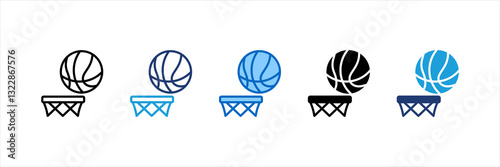 Basketball Multi Style Icon Set