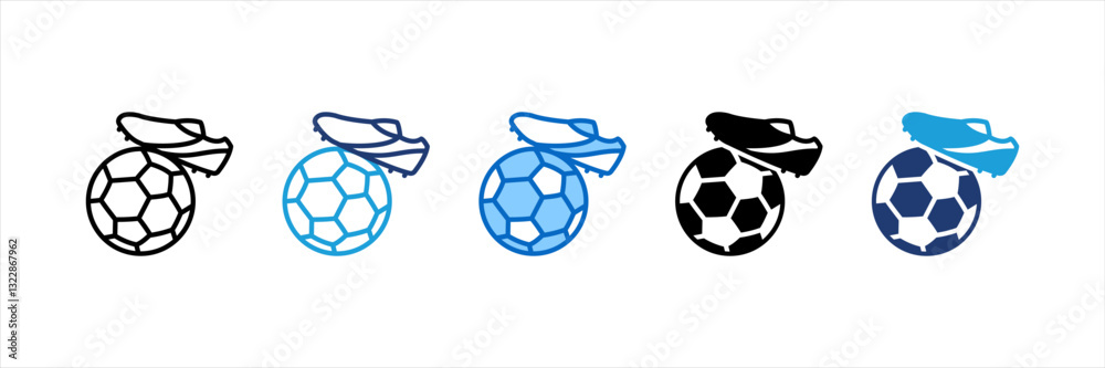 Obraz premium Soccer Multi Style Icon Set