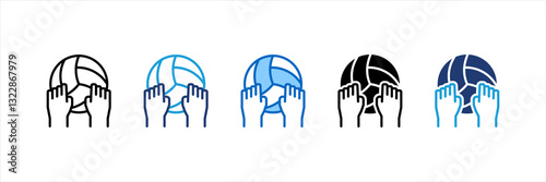 Volleyball Multi Style Icon Set