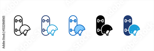Skateboard Multi Style Icon Set