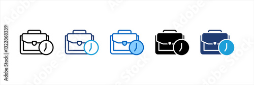 Working Hours Multi Style Icon Set