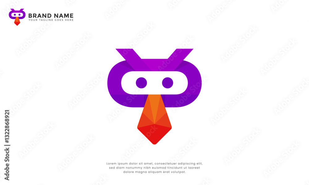 Smart Owl Robot Tech Logo. Modern and smart owl logo with robotic elements and a professional tie/arrow. Ideal for AI, education, technology, consulting, career, or data-related businesses. Smart Owl Robot Tech Logo. Modern and smart owl logo with robotic elements and a professional tie/arrow. Ideal for AI, education, technology, consulting, career, or data-related businesses.