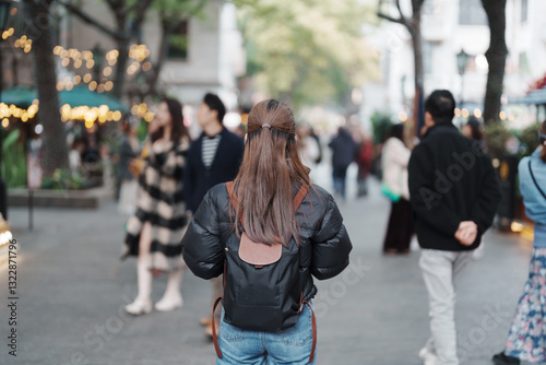 Photography woman traveler visiting in Shanghai, China