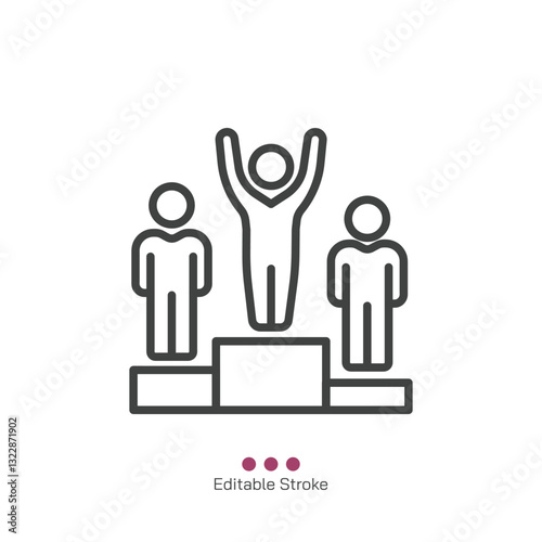 Podium thin line icon. Vector illustration