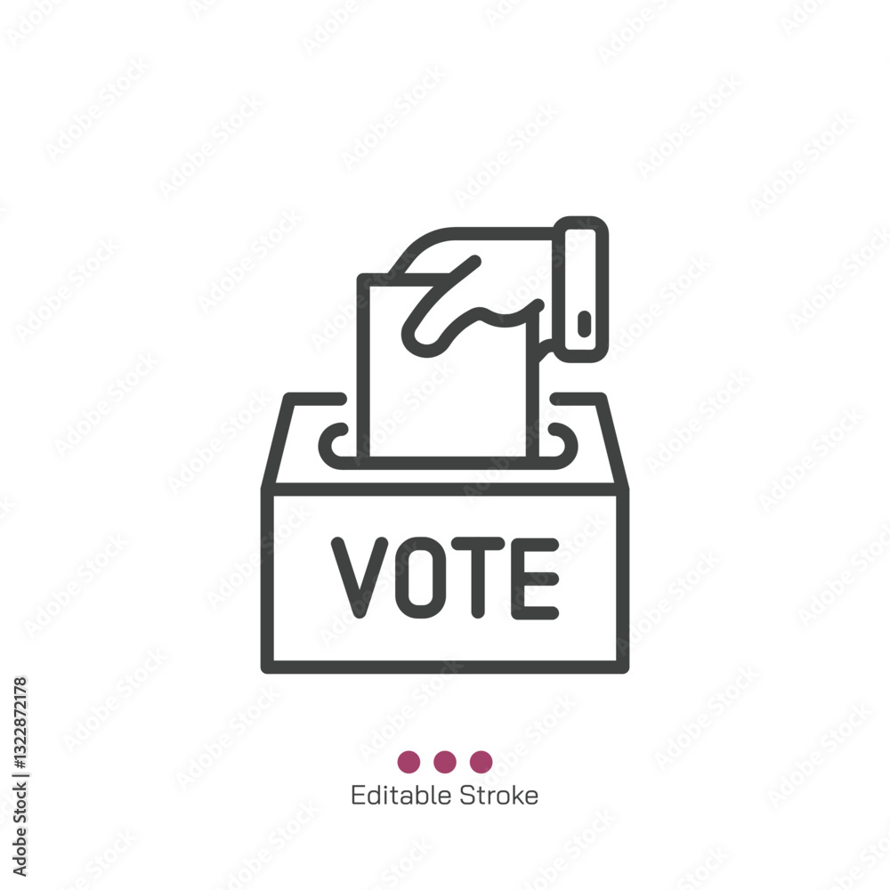 Vote thin line icon. Vector illustration Vote thin line icon. Vector illustration