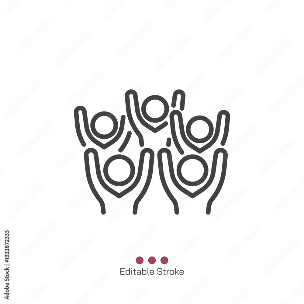 Community thin line icon. Vector illustration