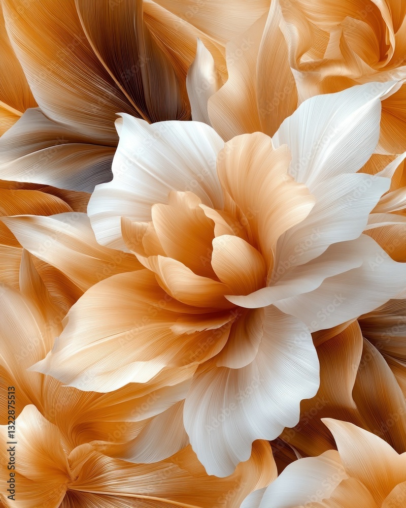 Obraz premium Elegant Floral Arrangement in Soft Orange and White Tones with Delicate Petals and Textures