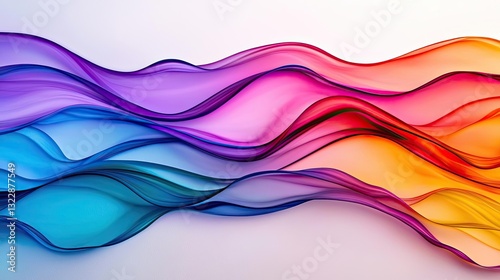 Abstract concept art background idea. Colorful waves blend harmoniously, creating an abstract artistic background.