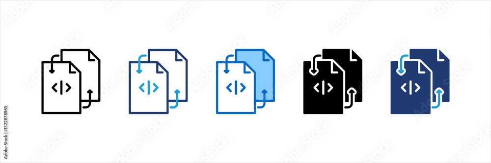Duplicated Multi Style Icon Set Duplicated Multi Style Icon Set