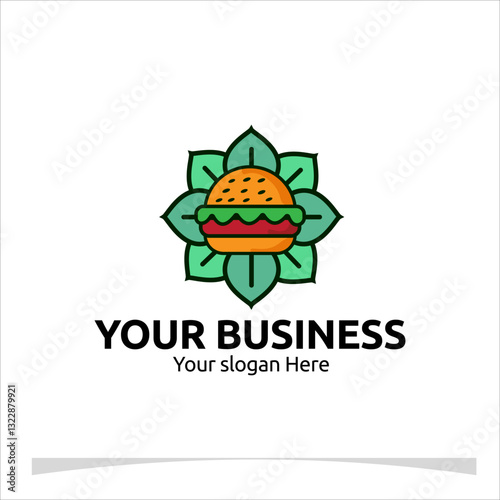 Wallpaper Mural logo designs concept, An elegant with a blooming flower forming the shape of a burger for your business Torontodigital.ca