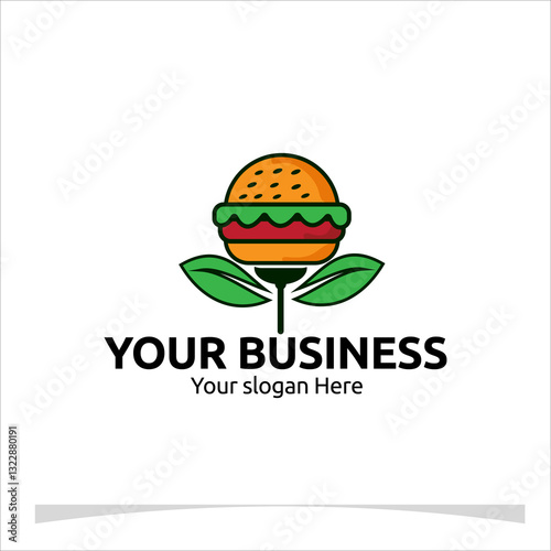 Wallpaper Mural logo designs concept, An elegant with a blooming flower forming the shape of a burger for your company Torontodigital.ca