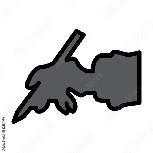 Writer Silhouette Vector Filled Icon Design
