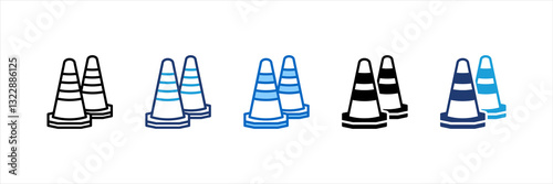 Traffic Cone Multi Style Icon Set