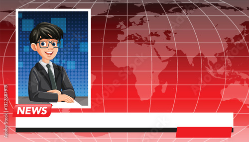 Animated News Broadcast Illustration