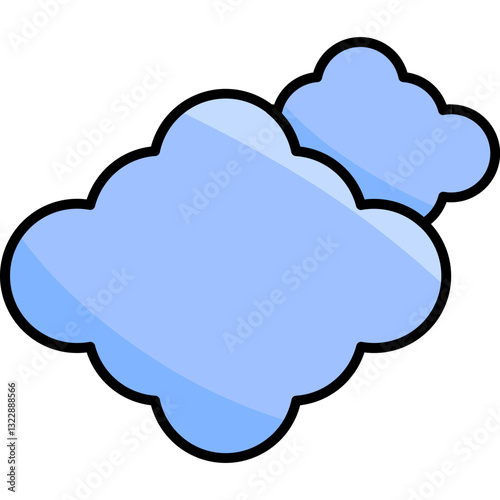 Clouds Spring Icons -  Black Line