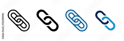 Link Icon Set Multiple Style Collection