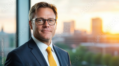 Wallpaper Mural Professional man in a suit with sunset backdrop. Torontodigital.ca